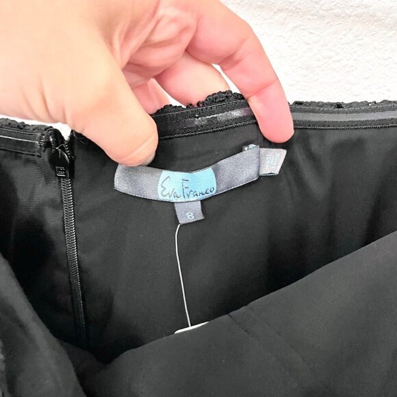 NWT Anthropologie Eva Franco Floral Lace Strapless Mini  Black Cocktail Dress 8 - Picture 4 of 8